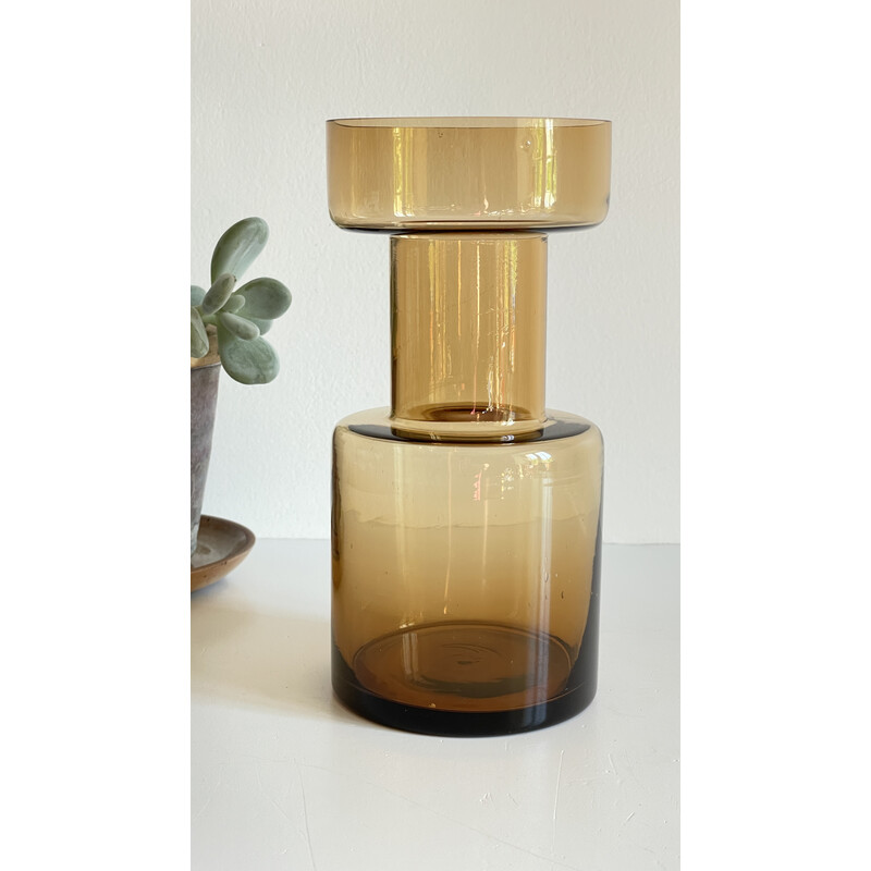 Vintage-Vase aus mundgeblasenem Glas, 1970