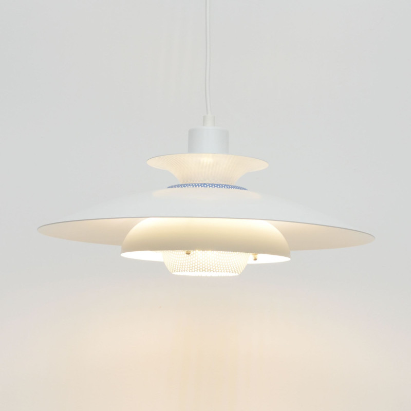 Vintage white pendant lamp, Denmark 1980s