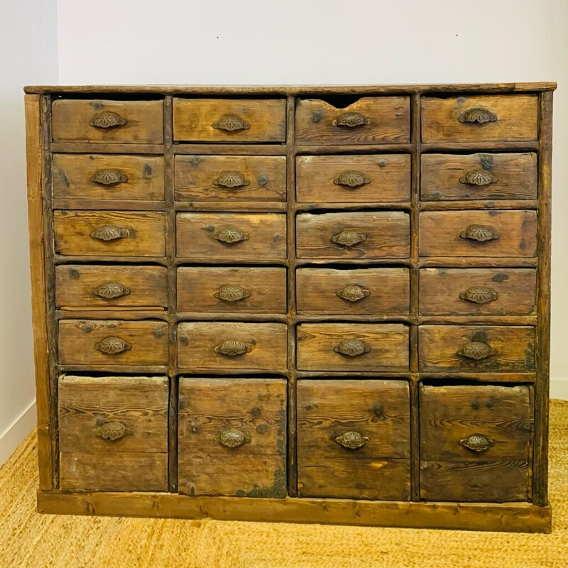 Vintage 24 drawer wood craft cabinet