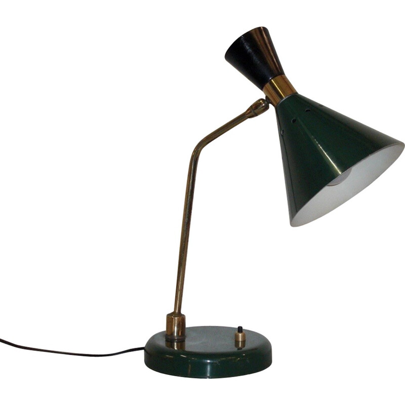 Dark green Italian desk lamp - 1950s