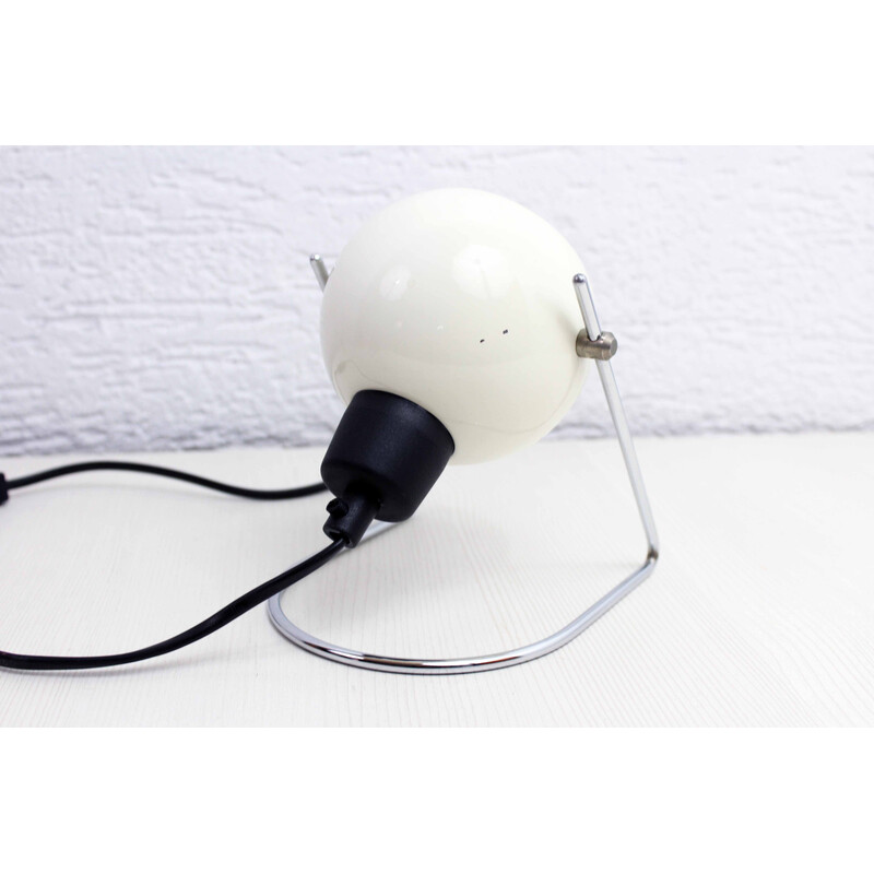 Vintage Eye Ball lamp in white lacquered metal, 1970