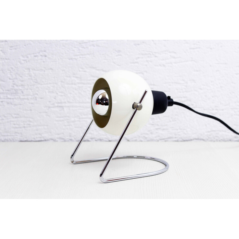 Vintage Eye Ball lamp in white lacquered metal, 1970