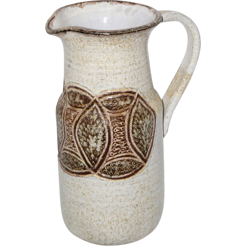 Vase vintage blanc en céramique, Louis GIRAUD - 1950