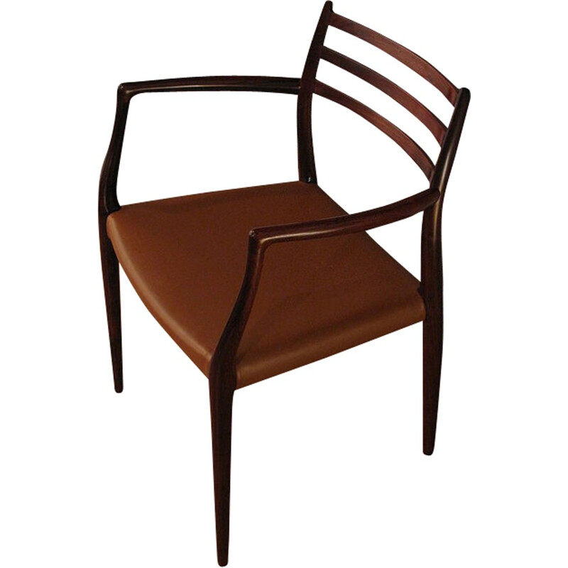J.L Moller Mobelfabrik "62" rosewood chair, NIELS MOLLER - 1960s