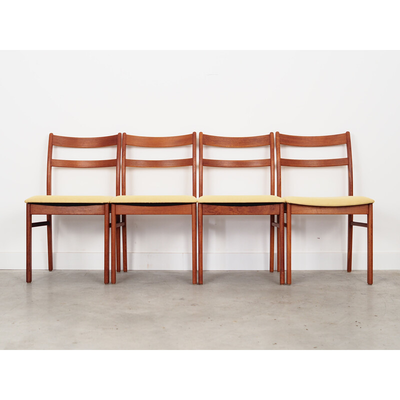 Conjunto de 4 cadeiras de teca vintage, Dinamarca 1970