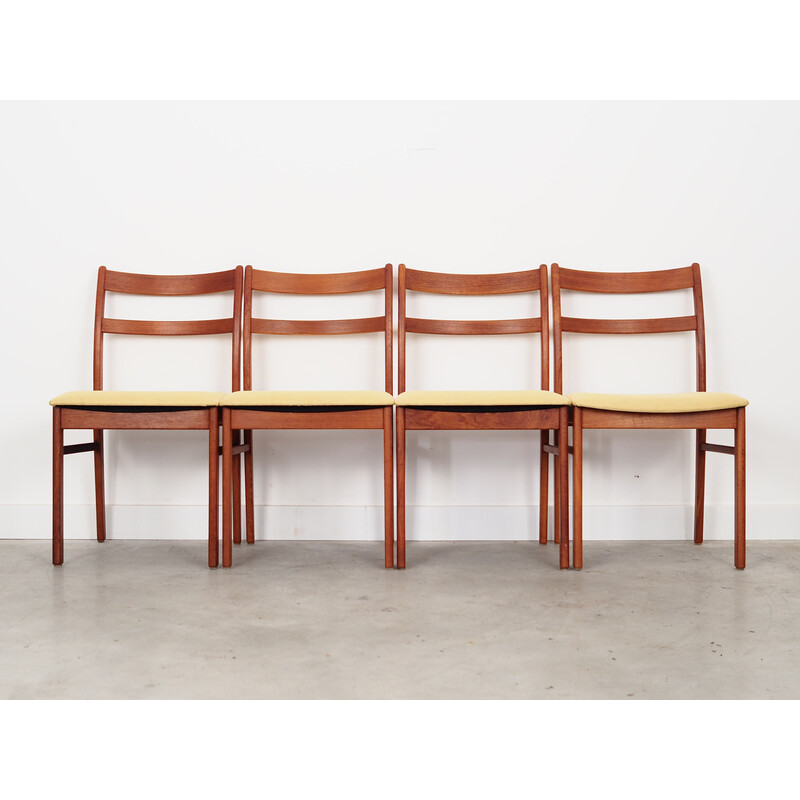 Set of 4 vintage teak chairs, Denmark 1970s