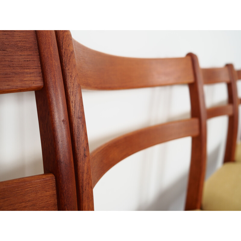 Set of 4 vintage teak chairs, Denmark 1970s