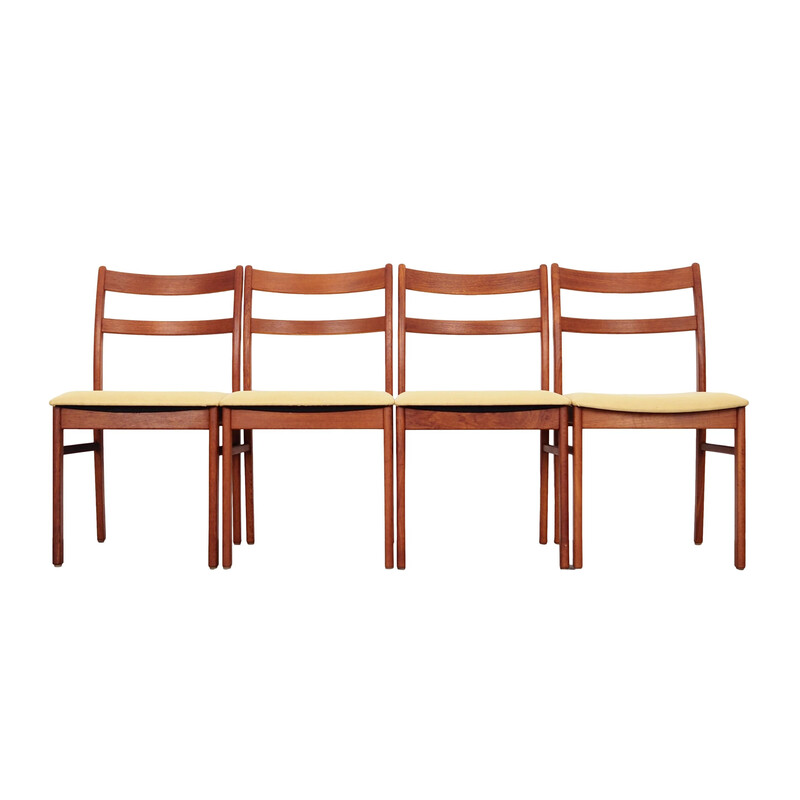 Set of 4 vintage teak chairs, Denmark 1970s