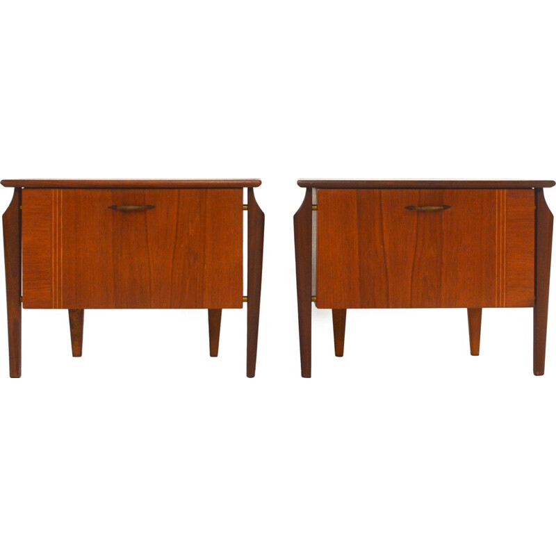 Pair of bedside tables in teak - 1950s