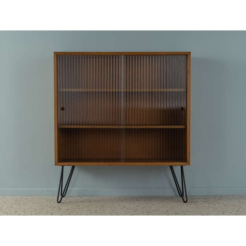 Vintage display cabinet in walnut veneer, 1950s