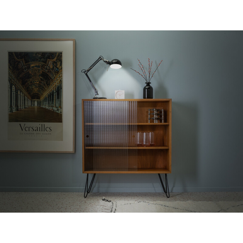 Vintage display cabinet in walnut veneer, 1950s