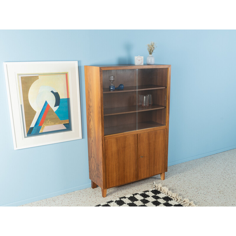 Vintage display cabinet in walnut veneer, 1950