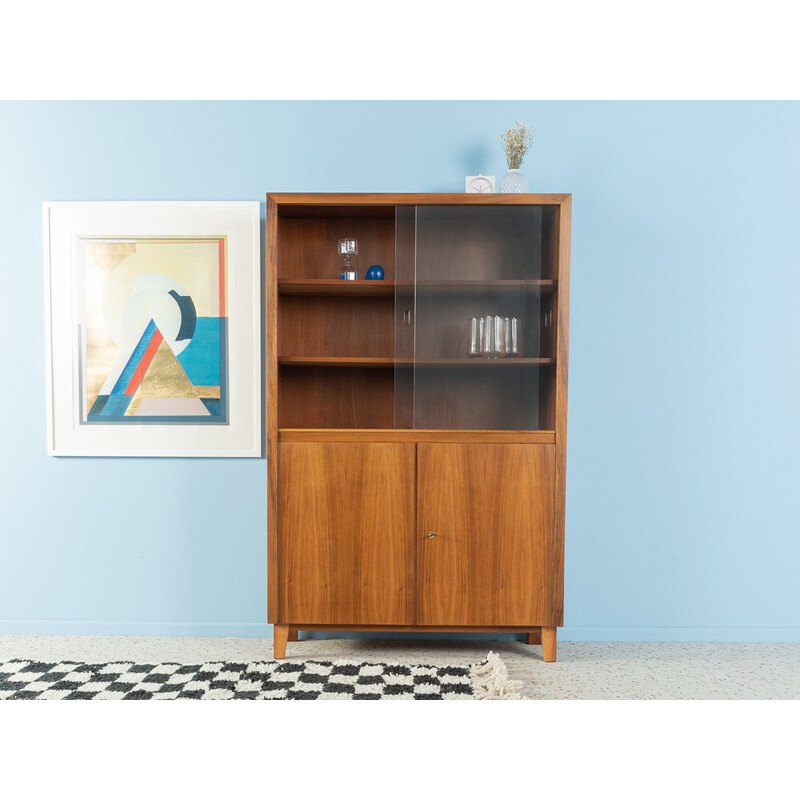 Vintage display cabinet in walnut veneer, 1950