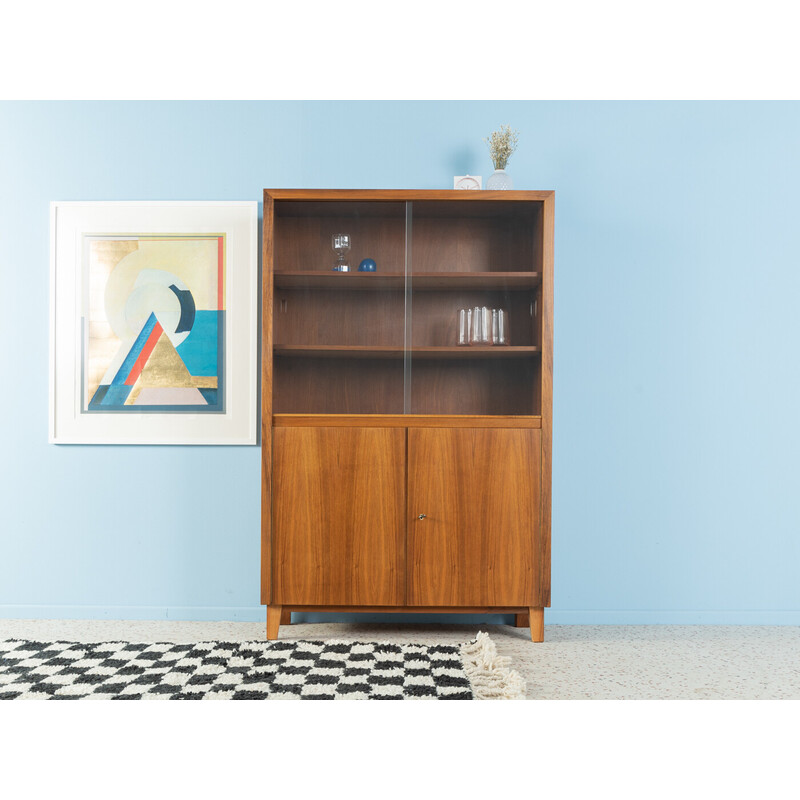 Vintage display cabinet in walnut veneer, 1950