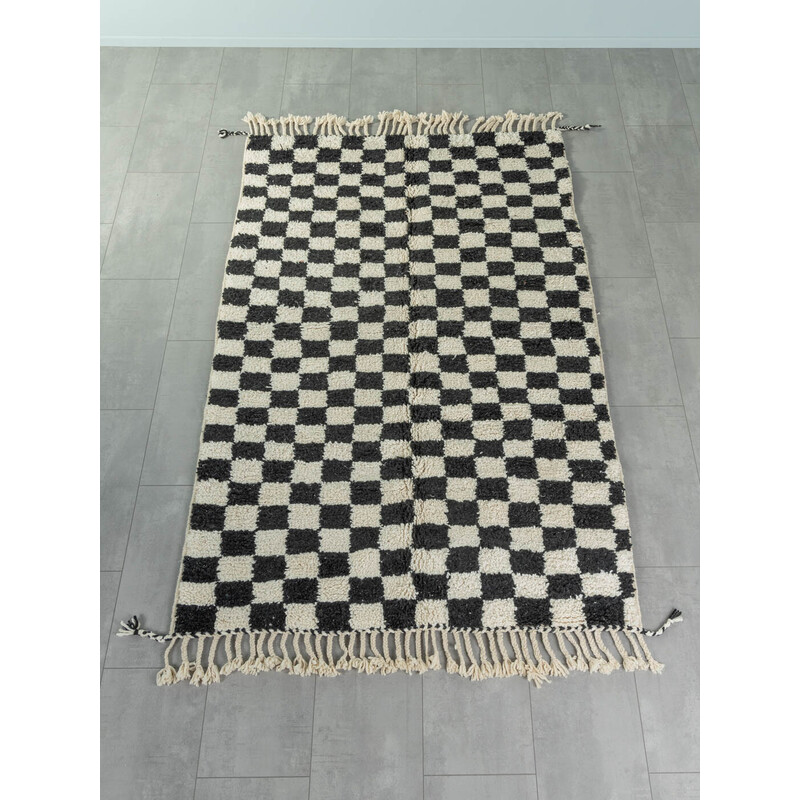 Tapis berbère vintage Chess en laine