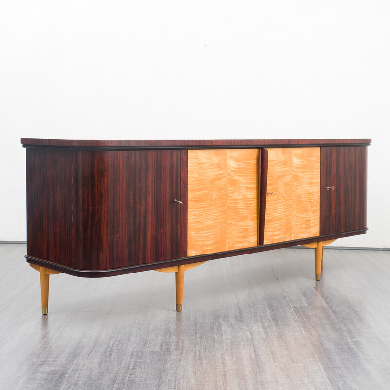 Vintage sideboard in rosewood and maple, 1950s