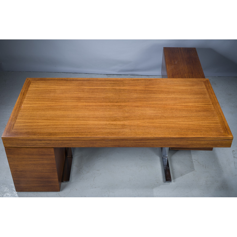 Mesa executiva Vintage Rosewood com aparador por Walter Knoll para a Colecção Art Collection Series, Alemanha 1970