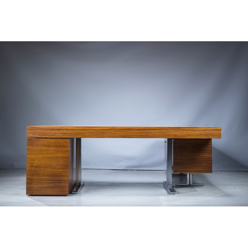 Vintage palissander directiebureau met sideboard van Walter Knoll voor de Art Collection Series, Duitsland 1970