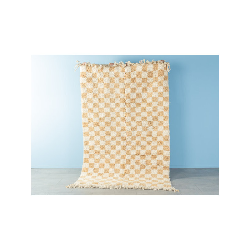 Tapis berbère vintage Sand Check II en laine