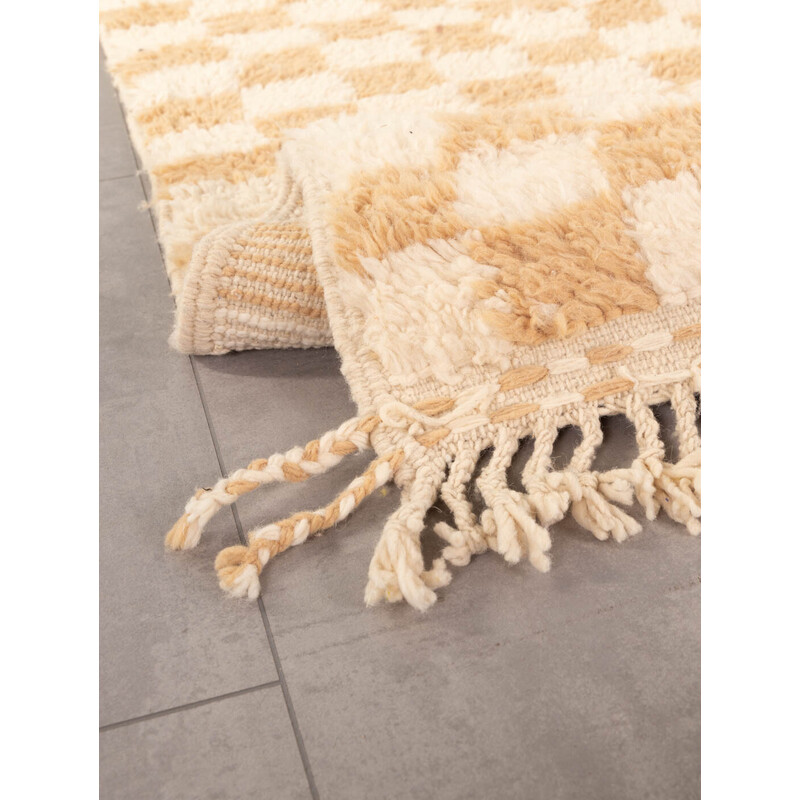 Tapis berbère vintage Sand Check II en laine