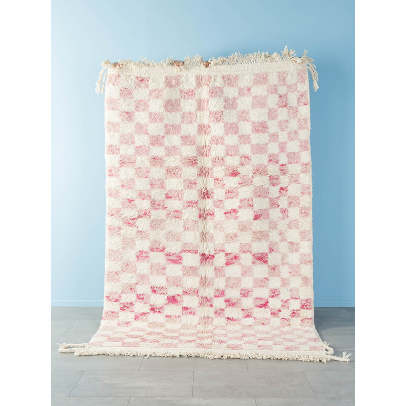 Tapis berbère vintage Rosegarden Check en laine