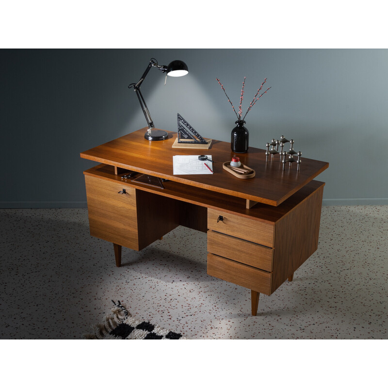 Bureau vintage en placage de noyer, 1960