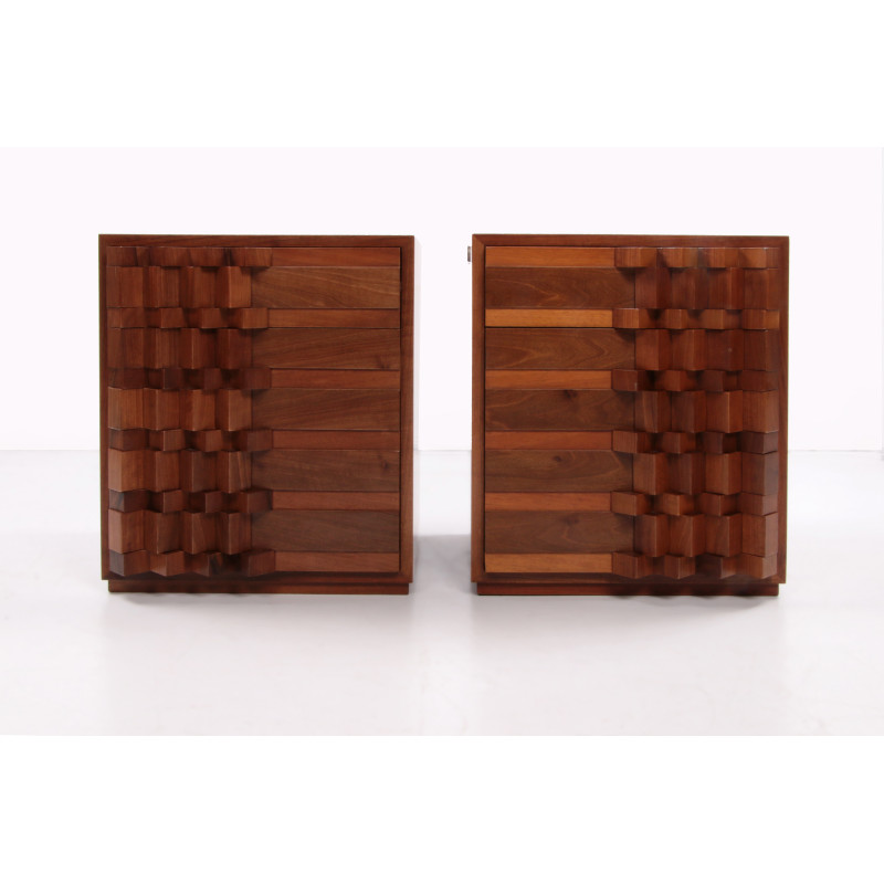 Pair of vintage night stands by Luciano Frigerio, Italy 1970s