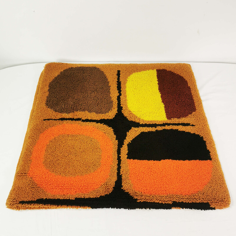 Tapis en laine vintage de l'ère spatiale, Danemark 1970