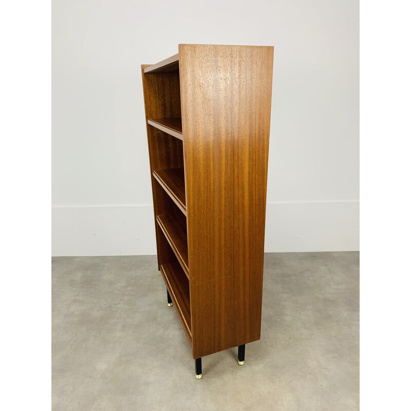 Vintage wood and glass bookcase, 1950