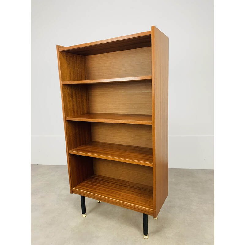 Vintage wood and glass bookcase, 1950