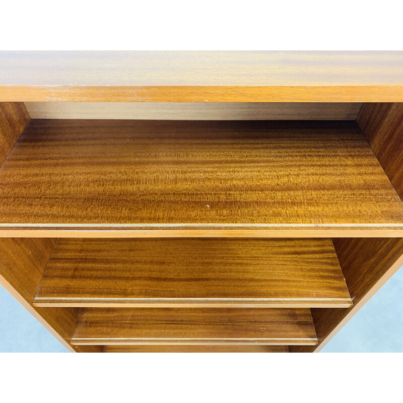 Vintage wood and glass bookcase, 1950