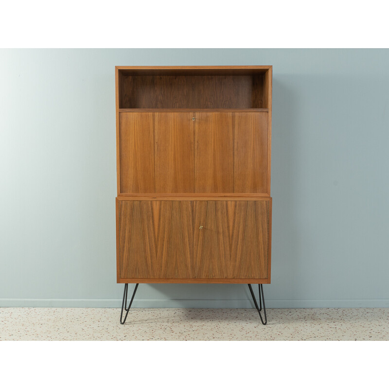 Vintage bar cabinet in walnut with two doors by Wk Möbel, Germany 1950s