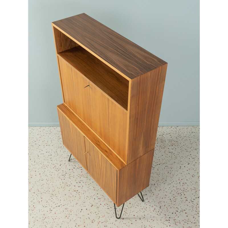 Vintage bar cabinet in walnut with two doors by Wk Möbel, Germany 1950s