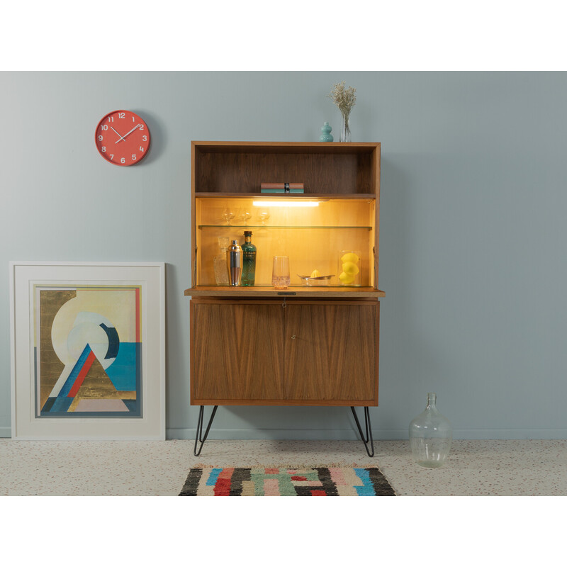Vintage bar cabinet in walnut with two doors by Wk Möbel, Germany 1950s