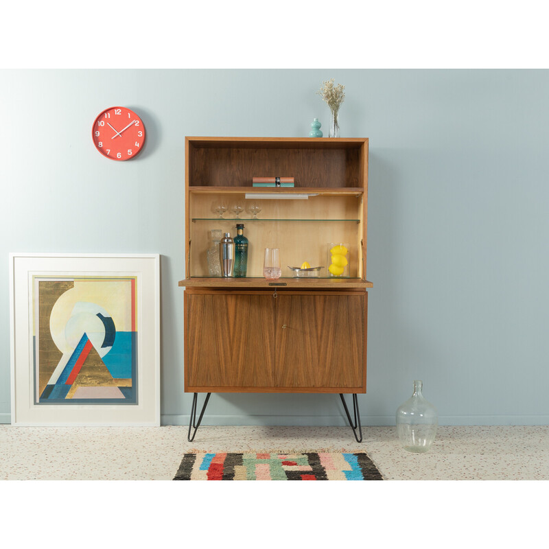 Vintage bar cabinet in walnut with two doors by Wk Möbel, Germany 1950s