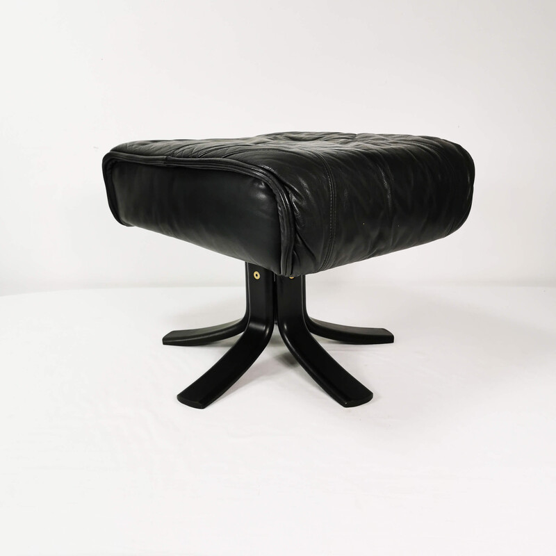 Vintage leather footrest, Denmark 1970s