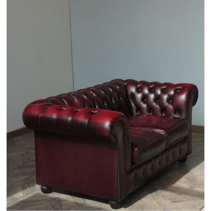 Vintage 2 seater leather sofa, England