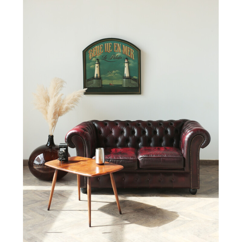 Vintage 2 seater leather sofa, England