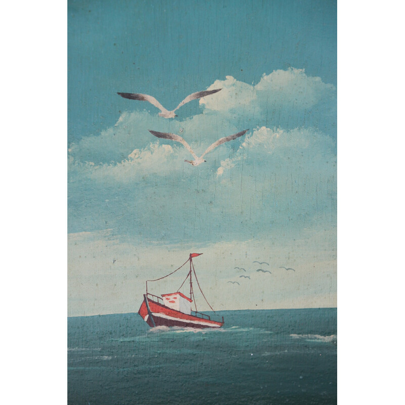 Vintage painting "Belle Île en Mer" by Country Corner