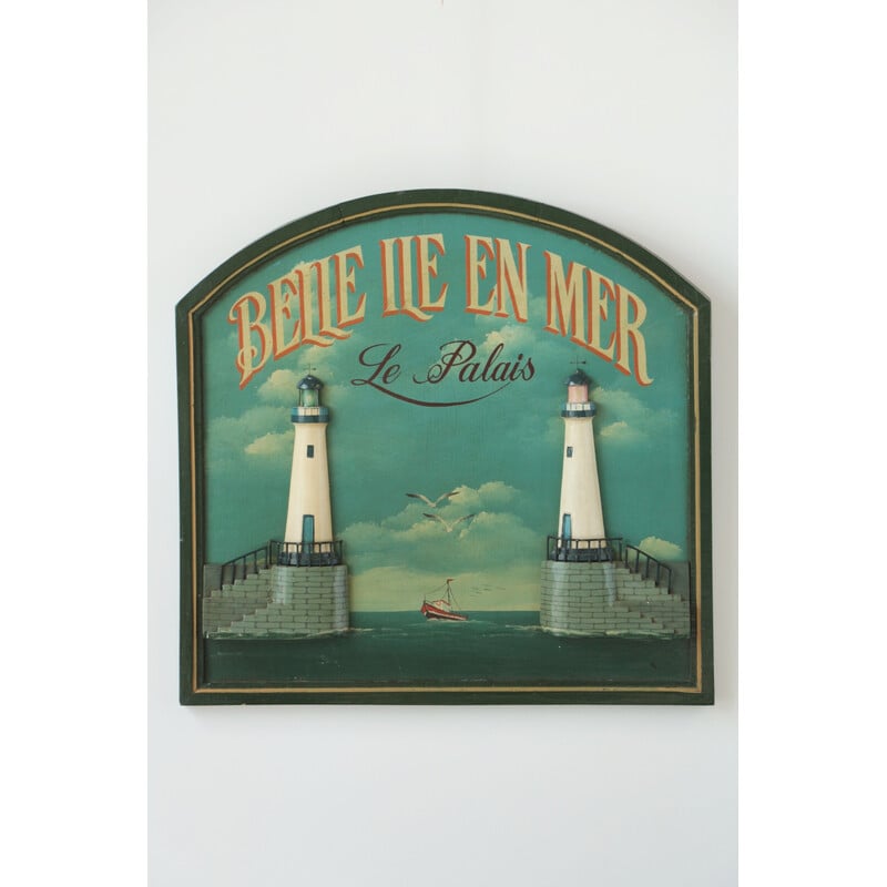 Tableau vintage "Belle Île en Mer" par Country Corner