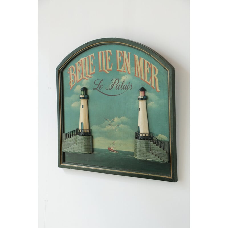 Tableau vintage "Belle Île en Mer" par Country Corner