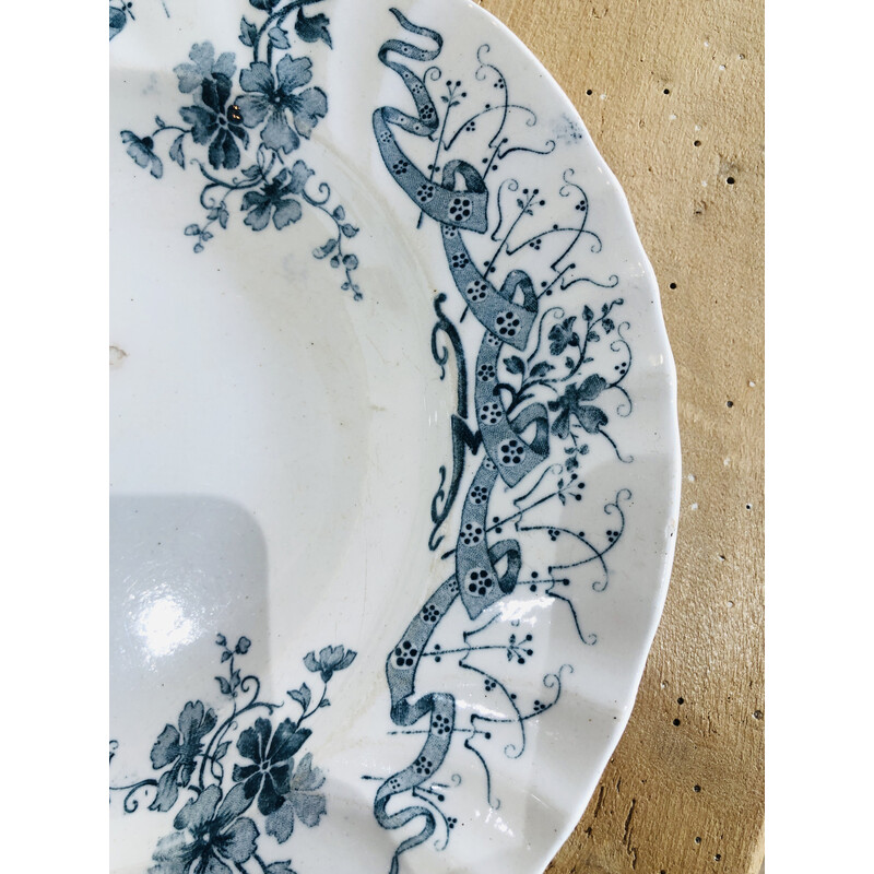 Vintage Longwy plate from the Periwinkle collection