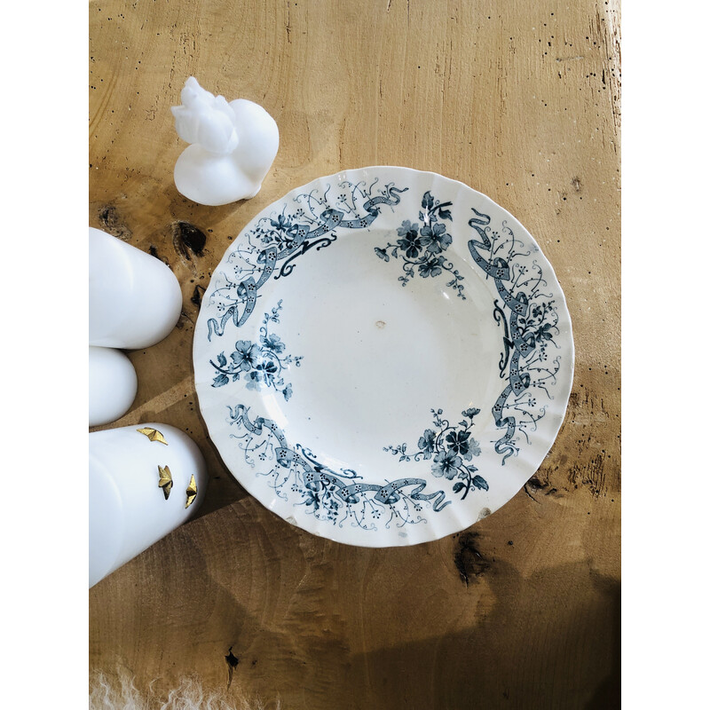 Vintage Longwy plate from the Periwinkle collection