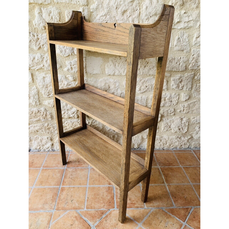 Vintage French farmhouse shelf with 3 levels, 1940-1950