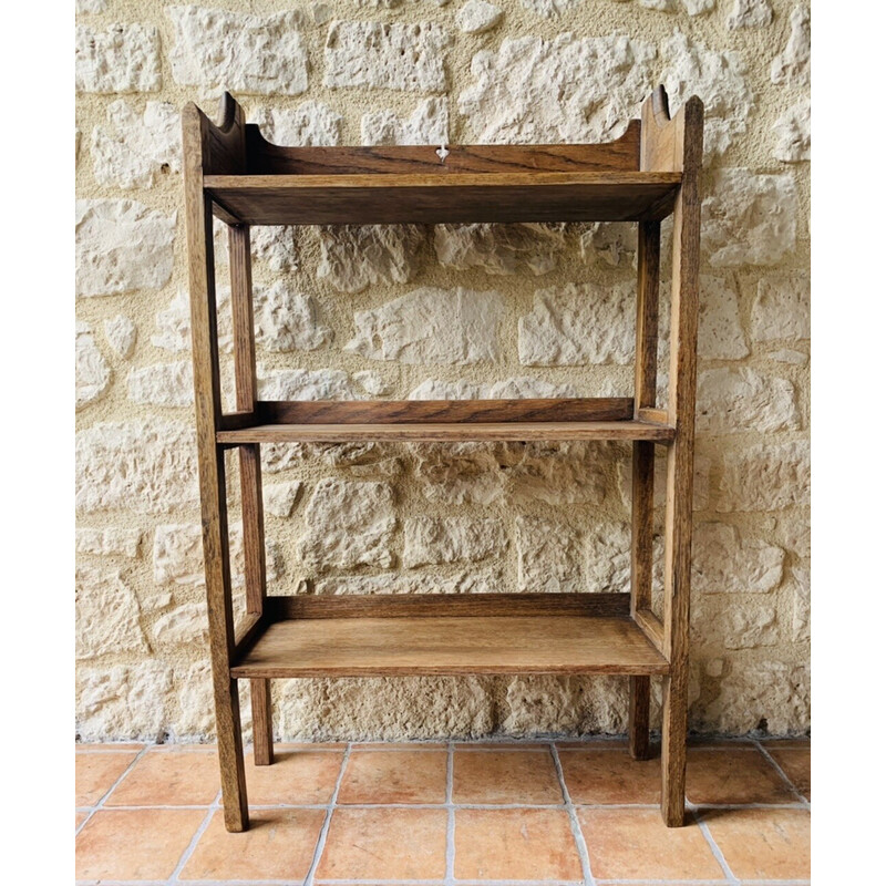 Vintage French farmhouse shelf with 3 levels, 1940-1950