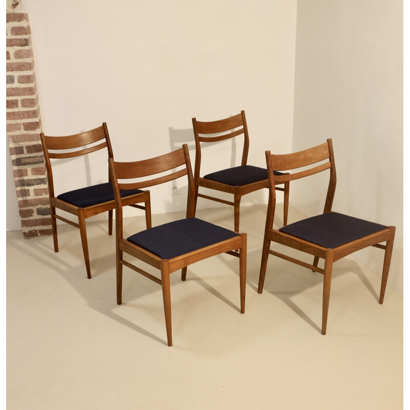 Lot de 4 chaises vintage scandinaves en chêne, 1950-1960