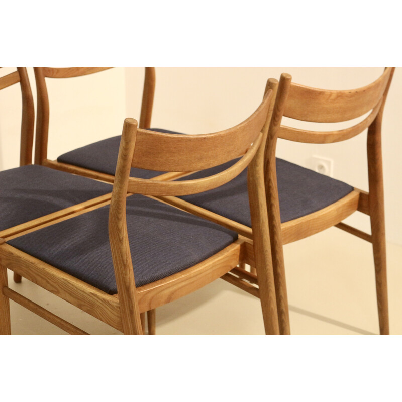 Set van 4 vintage Scandinavische eiken stoelen, 1950-1960
