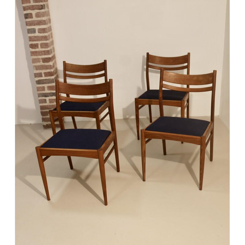 Set of 4 vintage Scandinavian oakwood chairs, 1950-1960