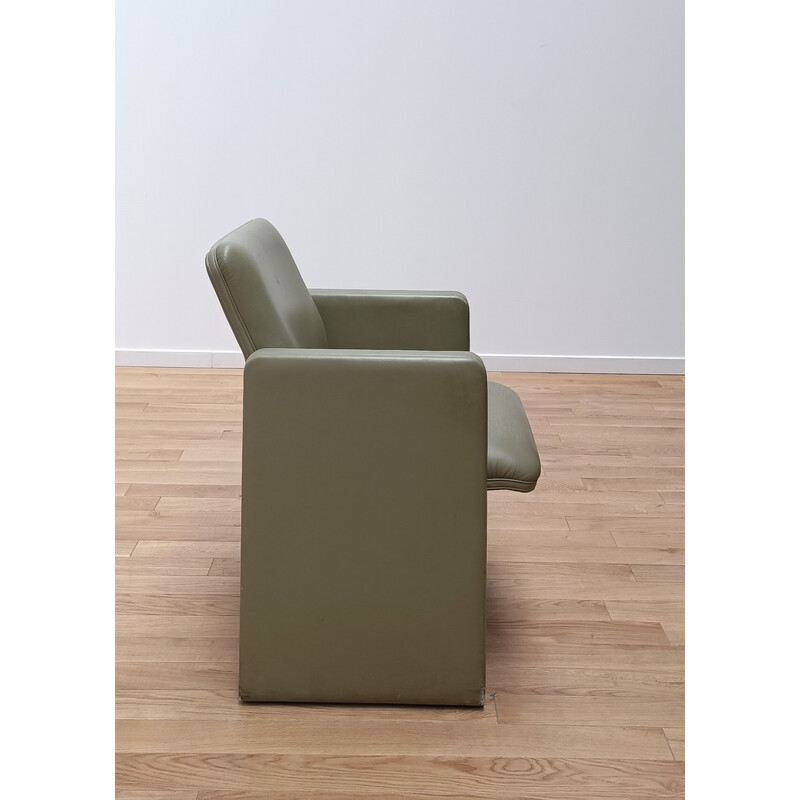 Fauteuil vintage Thf en bois et cuir par Poltrona Frau, 1990