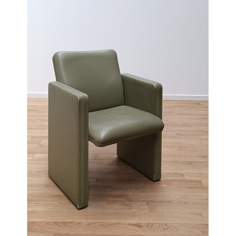 Fauteuil vintage Thf en bois et cuir par Poltrona Frau, 1990